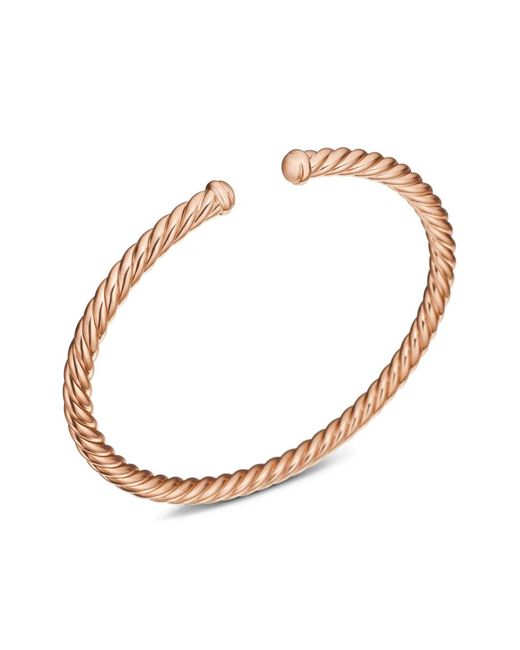 David Yurman White 18Kt Rose Modern Cablespira Bracelet (4Mm)