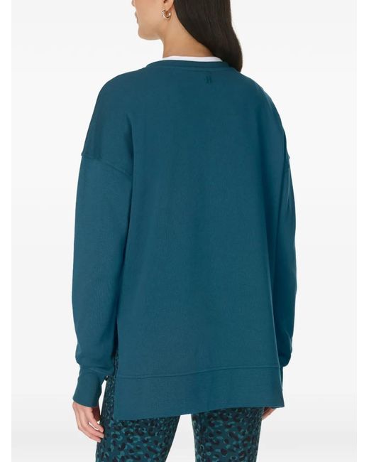 Sweaty Betty Blue Side-Slit Thumb-Slot Sweatshirt