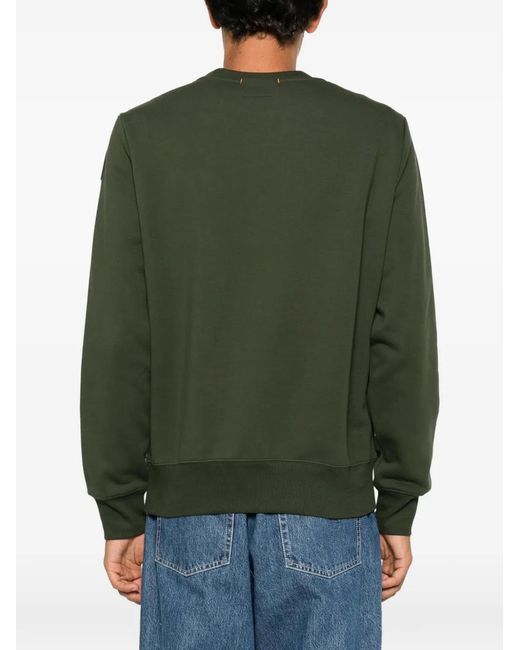 Parajumpers Green Logo-Patch Sweater for men