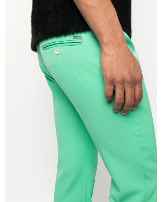 DSquared² Green Virgin-wool Flared Trousers for men