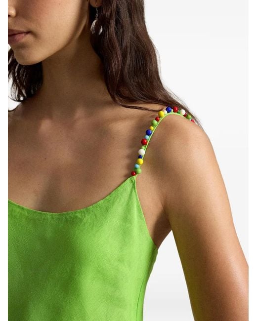 Polo Ralph Lauren Green Beaded Midi Dress