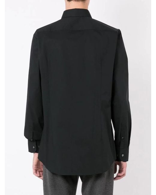 Boss Black Curved-Hem Button-Down Shirt for men