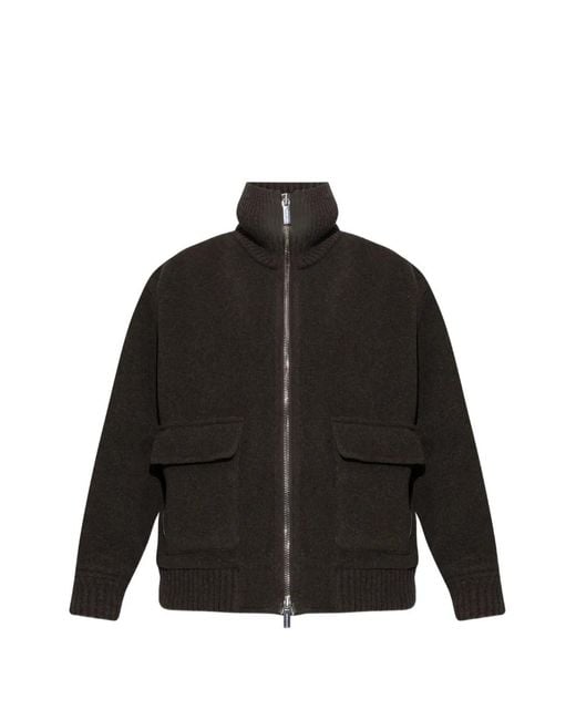 Paul & Shark Black High-Neck Flap-Pocket Jacket
