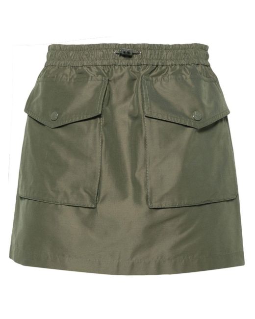 Moncler Green Appliqué-logo Mini Skirt