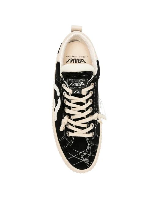 Springa Black Wavy Suede Sneakers for men