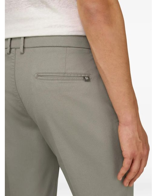 Boggi Gray Zip-Up Straight Trousers for men