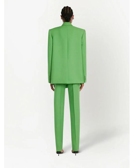McQueen Green Double-Breasted Drop Hem Blazer