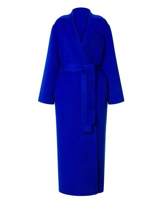 Abrigo cruzado con cinturón Alberta Ferretti de color Blue