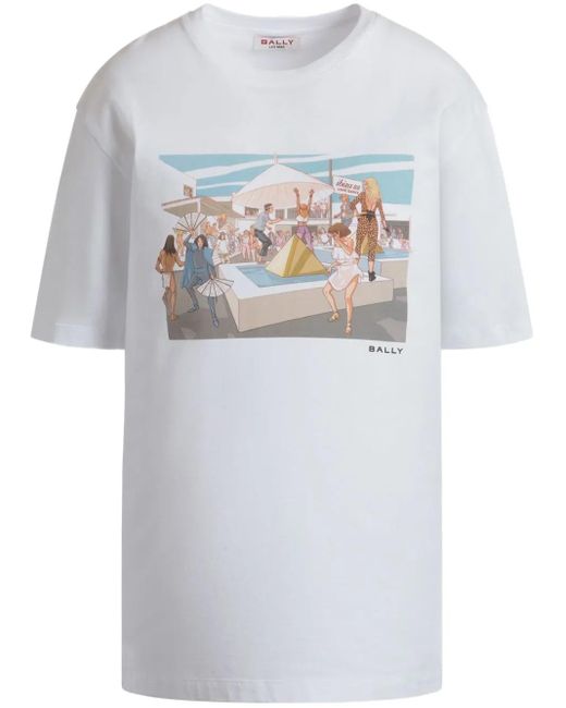 Bally X Leo Mas グラフィック Tシャツ White