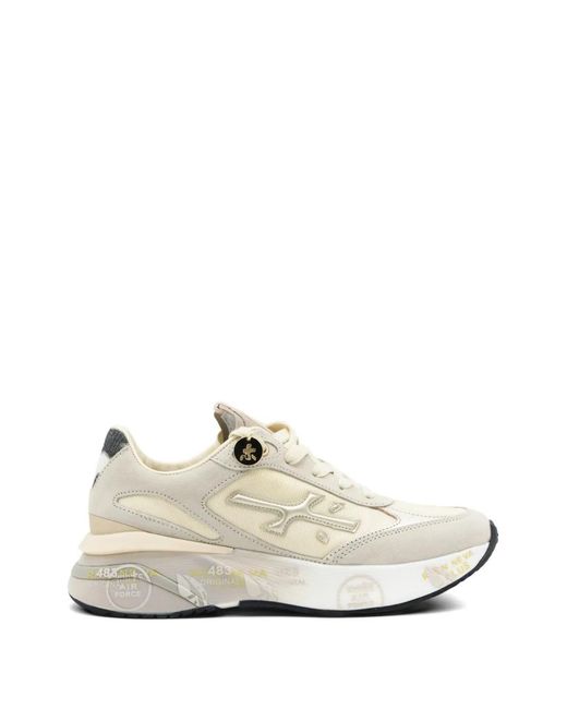 Premiata White Moerun 7304 Round-Toe Sneakers