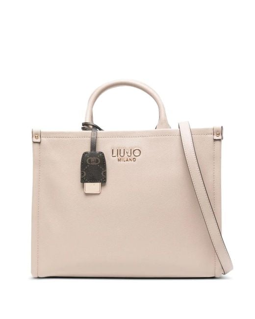Liu Jo Natural Logo-Charm Top-Handles Tote Bag