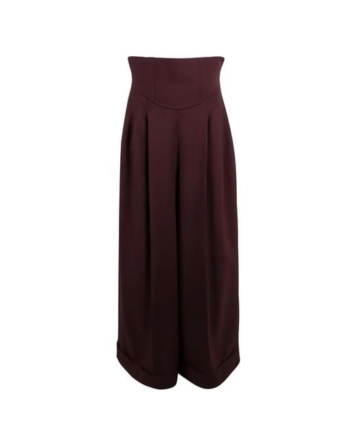 Antonio Marras Purple High-Waisted Wide Trousers