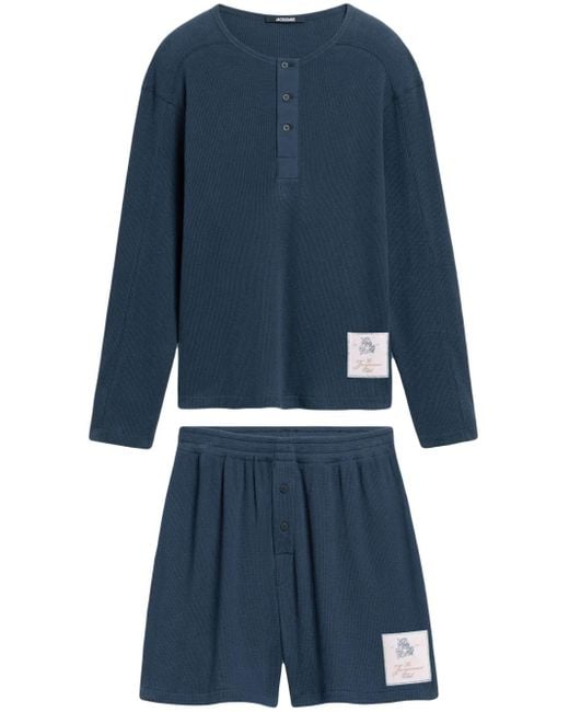 Jacquemus Blue Cotton Playsuit