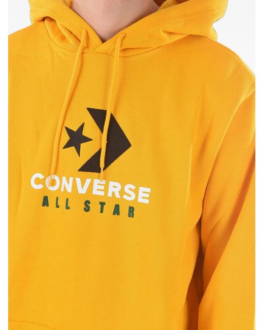 Converse Orange All Star Logo-Print Hoodie for men