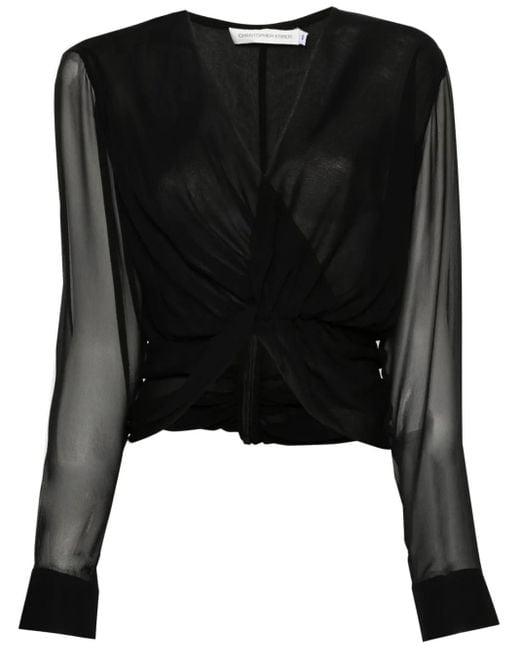 Christopher Esber シアー シルクブラウス Black