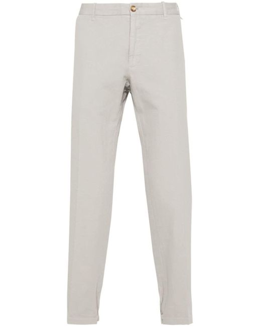 Incotex Gray Pressed-crease Tapered Trousers for men