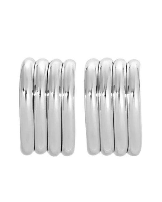 Heaven Mayhem Aria Geribbelde Oorbellen in het White