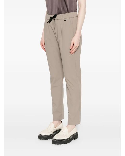 Herno Gray Pleated Drawstring Trousers