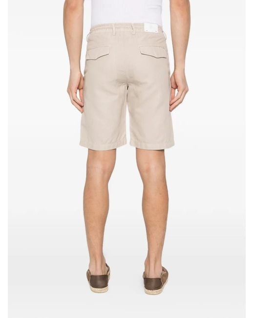 Eleventy White Drawstring Pleated Shorts for men
