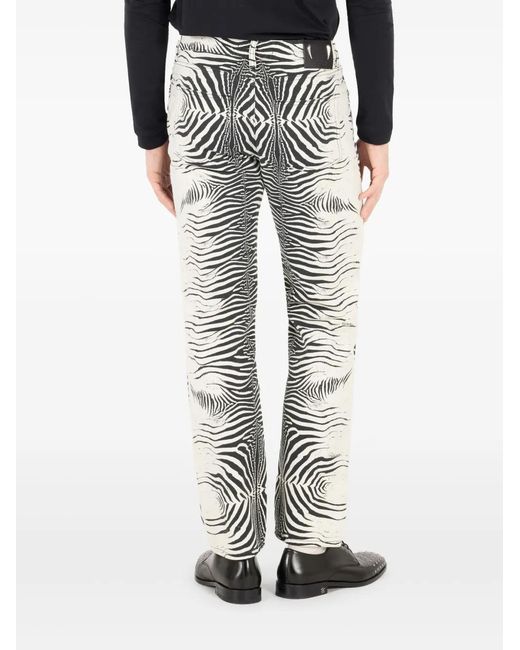 Roberto Cavalli White Tigress-Print Trousers for men