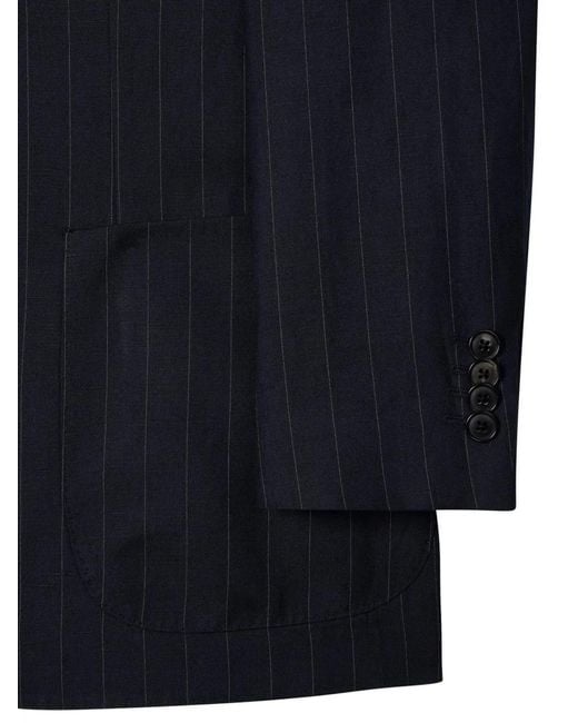 Paul Smith Blue Pinstripe Two-Button Blazer for men