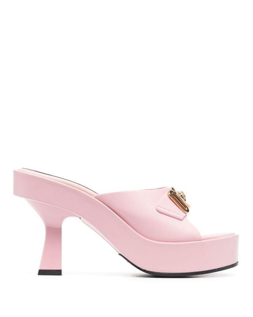 platform mules pink