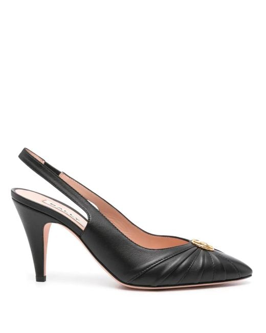 Bally Black Emblem 80Mm Leather Pumps