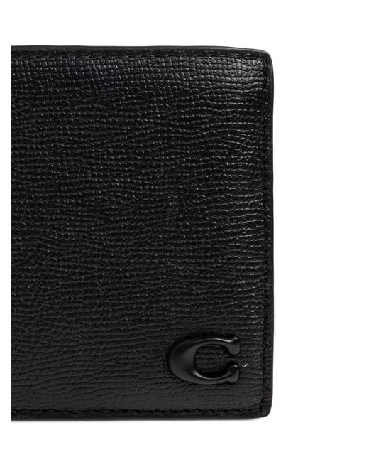 COACH Black Logo-Plaque Wallet for men