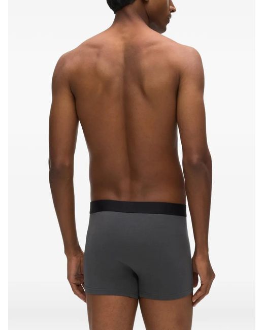 Karl Lagerfeld Gray Lot De Trois Boxers Ikon À Patch Logo for men