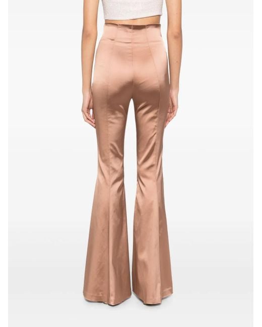 Elisabetta Franchi Natural Ausgestellte Satinhose