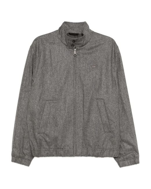 Lacoste Gray Logo-Embroidered Jacket for men