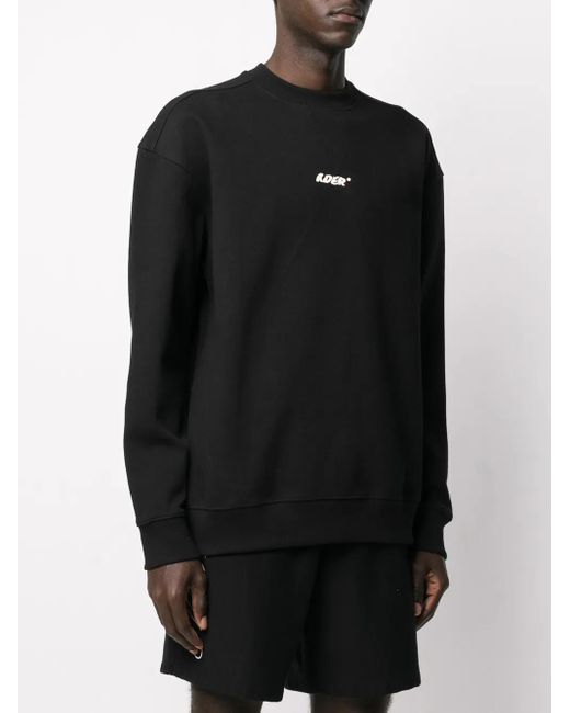 Adererror Black Ader Logo Crew Sweat for men