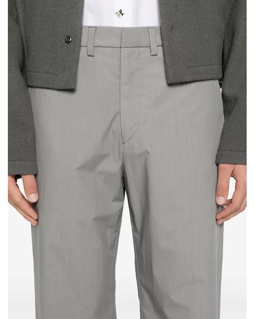 Rier Gray Waxed Poplin Trousers for men