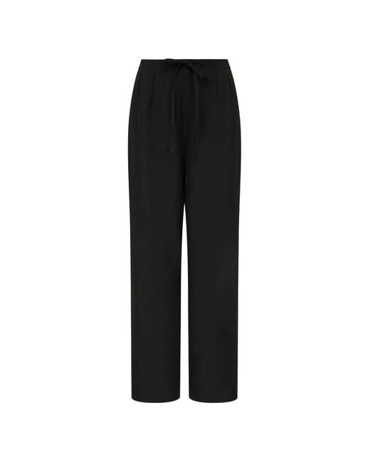 Loulou de Saison Black Ellon Straight-Leg Drawstring Trousers