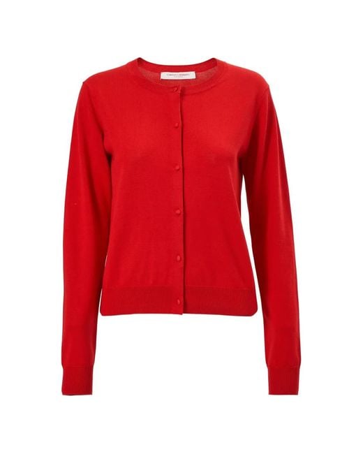 Carolina Herrera Red Crewneck Cardigan