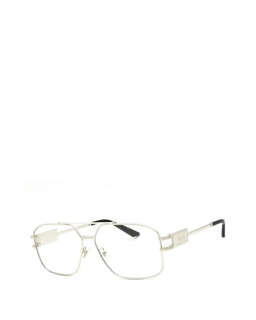 Versace White Geometric-Frame Glasses for men