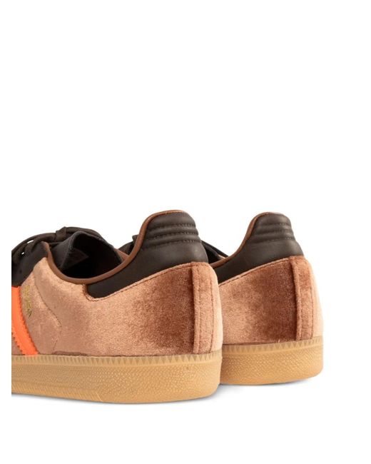 Adidas Brown Striped Samba Og Sneakers