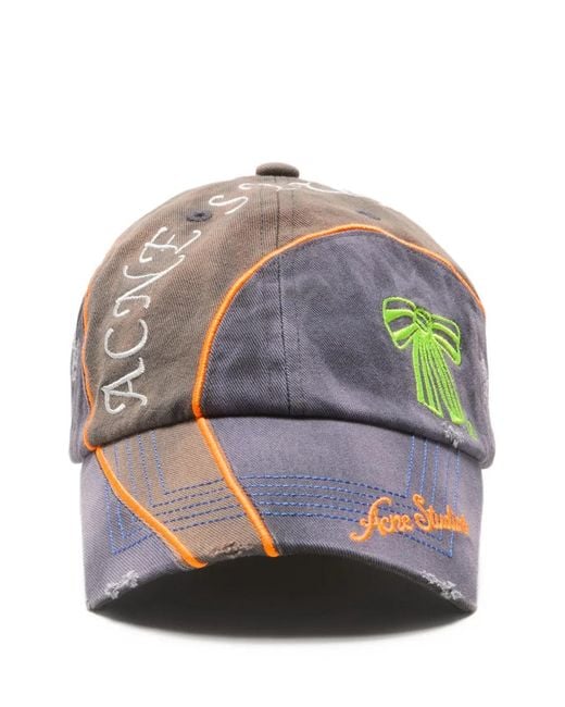 Acne Gray Embroidered Logo Cap