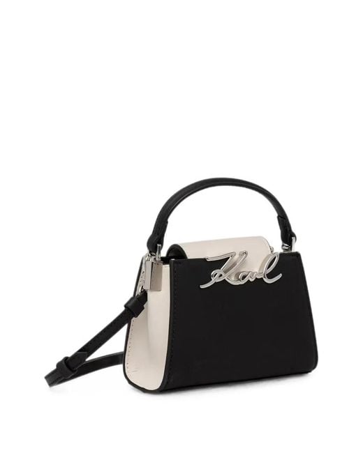 Karl Lagerfeld Black Karl Signature Logo-Plaque Mini Shoulder Bag
