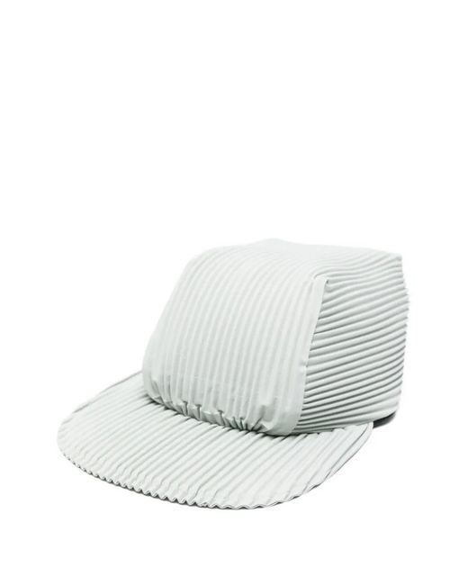 Homme Plissé Issey Miyake White Pleated Cap for men