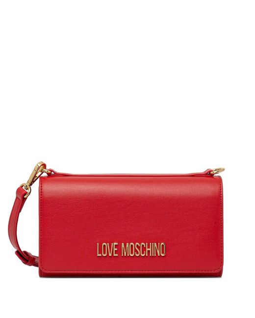 Love Moschino Red Logo-Lettering Cross Body Bag