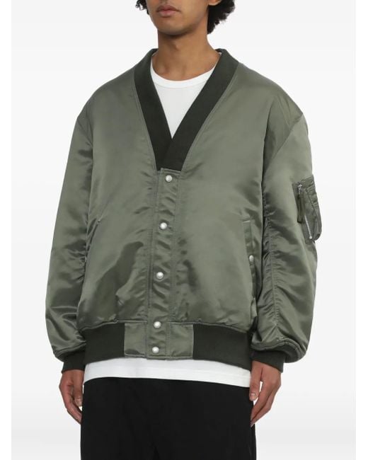 Comme des Garçons Green V-Neck Bomber Jacket for men