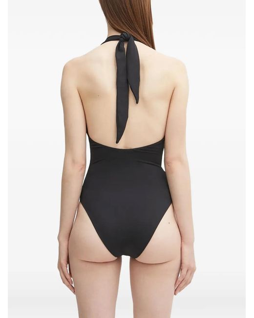 Anine Bing Black Beatrix Halterneck Swimsuit