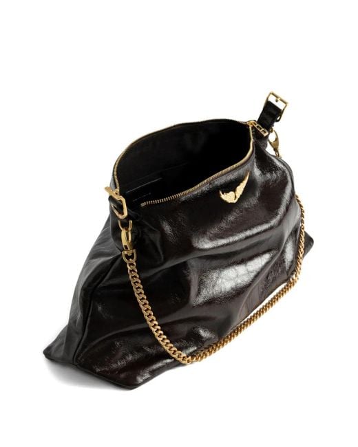 Zadig & Voltaire Jim Chain-Embellished Shoulder Bag in Black | Lyst