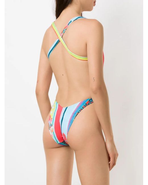 Amir Slama Multicolor Maio Crisscross Swimsuit