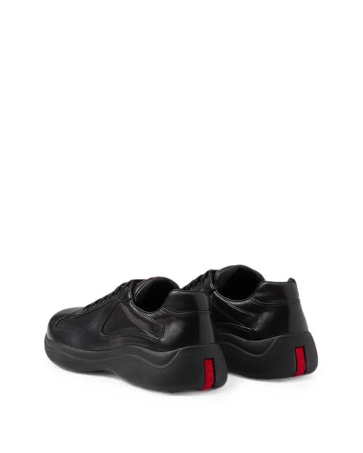 Prada Black America's Cup Nappa Leather Sneakers for men