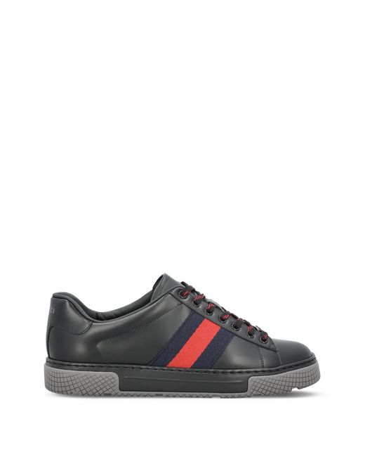 Gucci Black Ace Trainers With Web, Uk for men