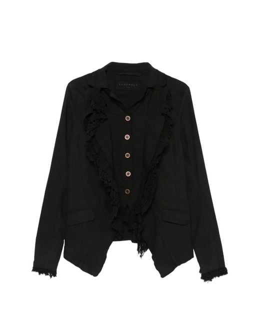 Rundholz Black Lace-Trim Raw-Cut Jacket