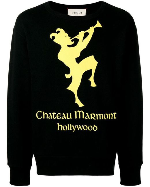 Gucci Black Chateau Marmont Graphic Sweatshirt for men