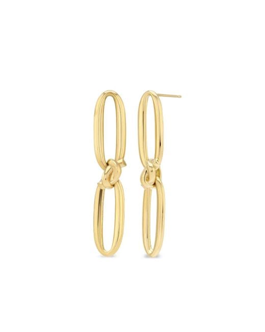 Pendientes Knot Link en oro amarillo de 18 ct Lizzie Mandler de color Metallic